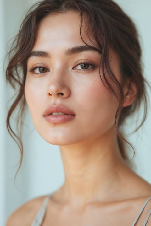 close up portrait beautiful young woman