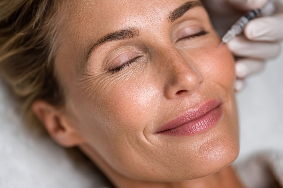 expert administering botox treatment to patient in a serene clinic environment during a cosmetic enhancement session for youthful appearance