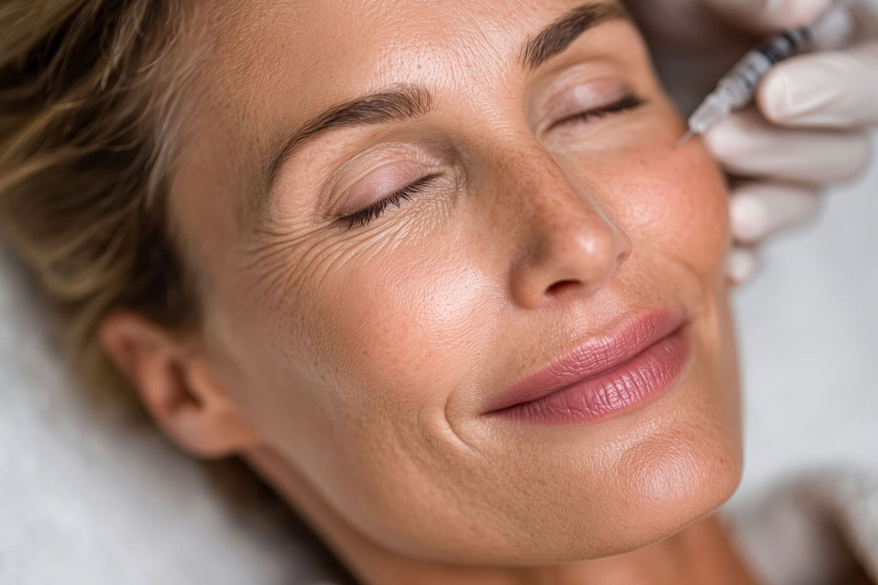 expert administering botox treatment to patient in a serene clinic environment during a cosmetic enhancement session for youthful appearance