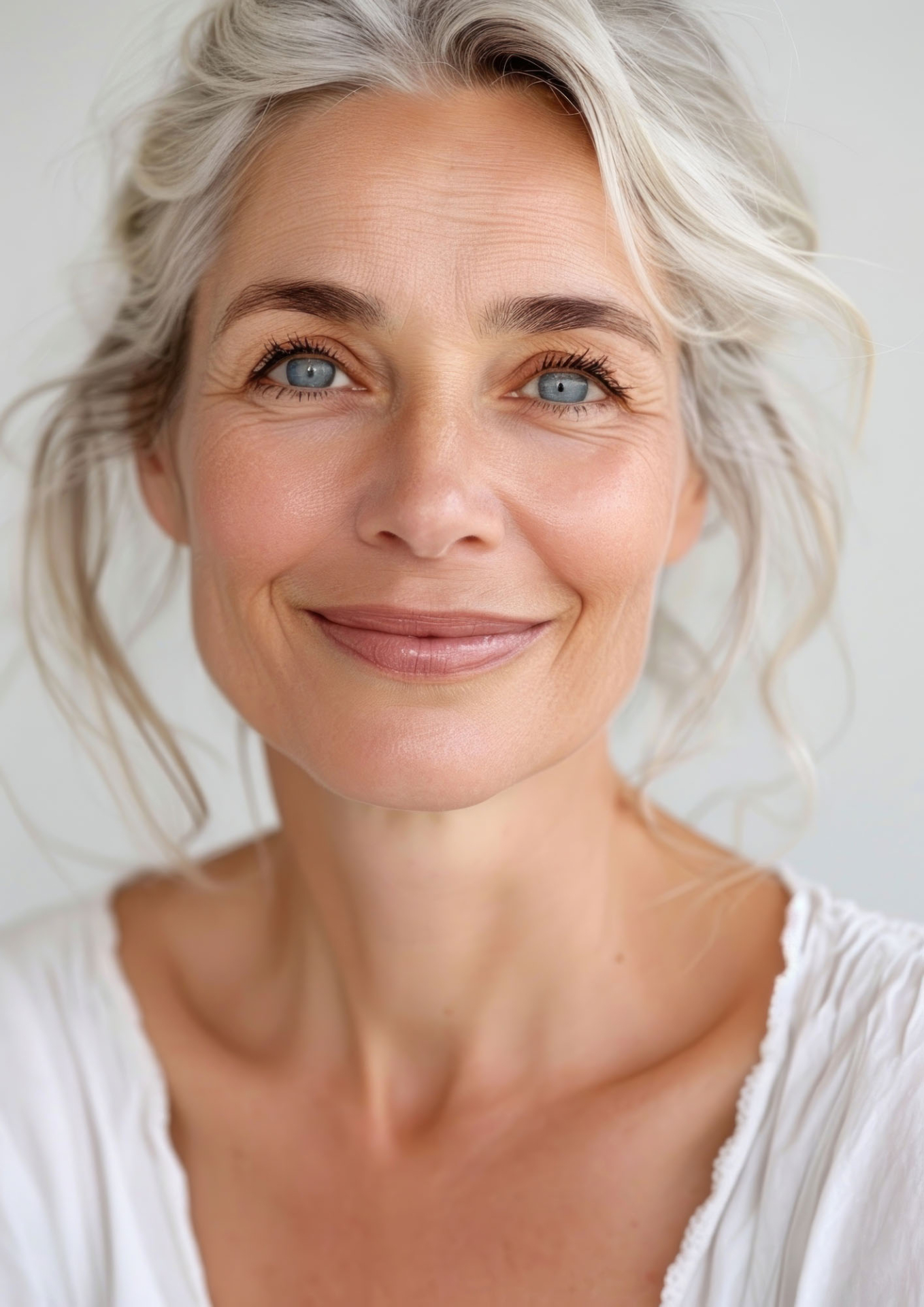 a middle age woman happy with no makeup photography smile portra