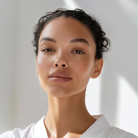 woman with white shirt that says s front
